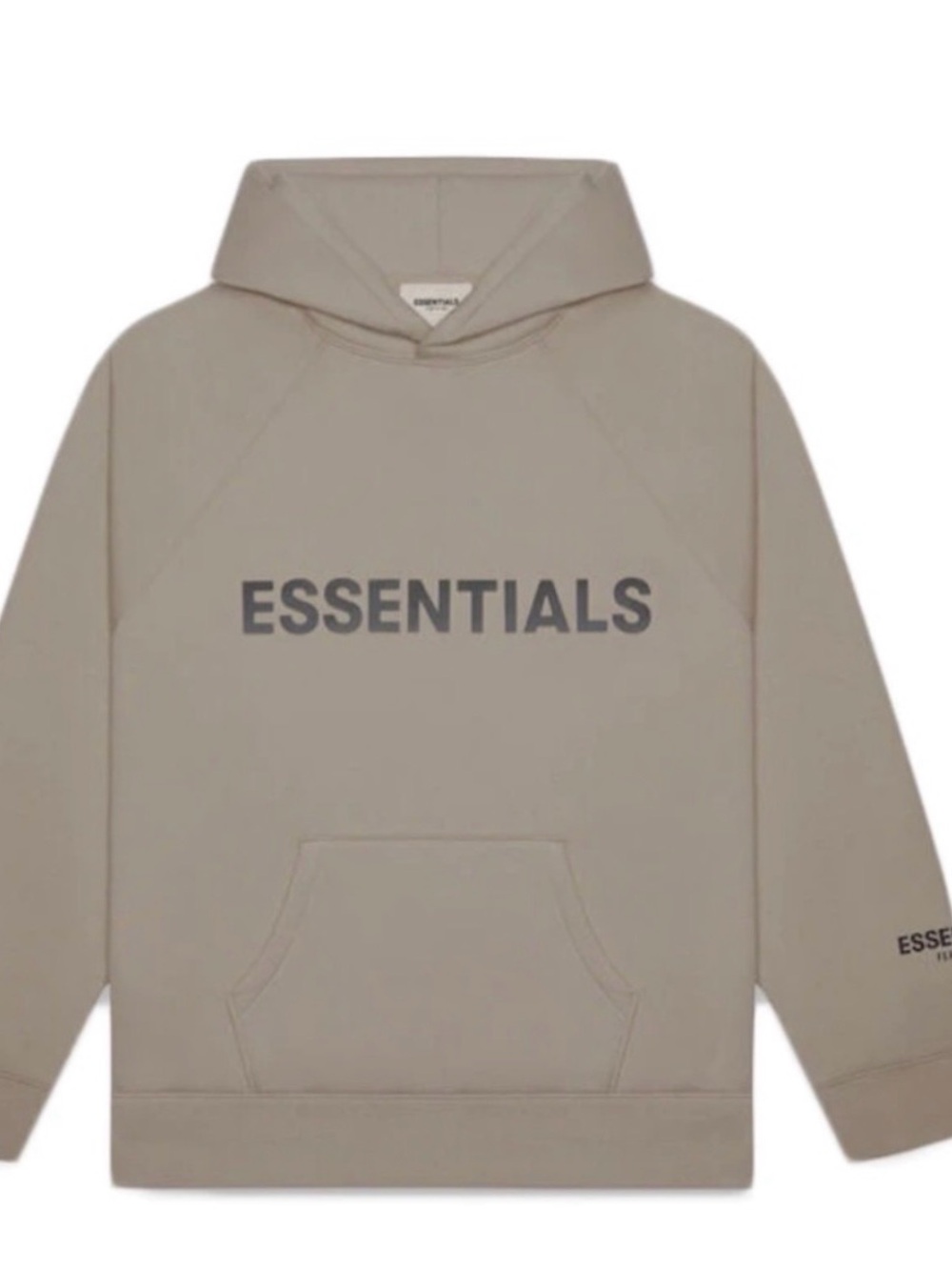 Fear of God ESSENTIALS Taupe Hoodie with Gray Logo
